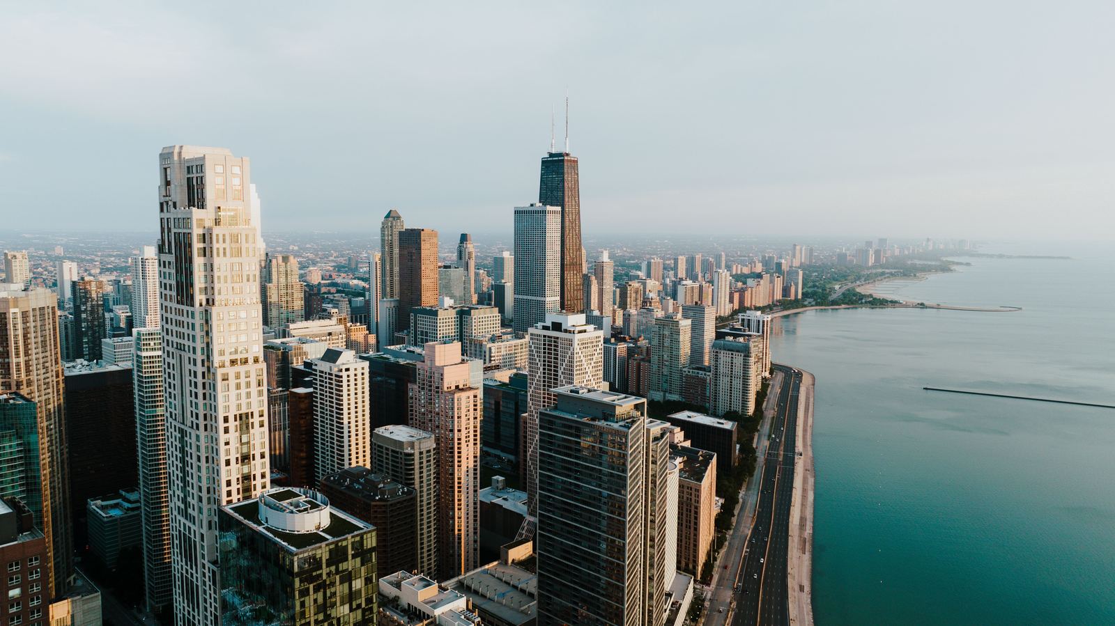 Lakefront high-rises along Lake Michigan in Chicago